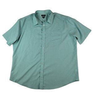 Croft & Barrow Men's Dress-Casual Shirt Sz XXL Long Sleeve Easy Care Green Plaid